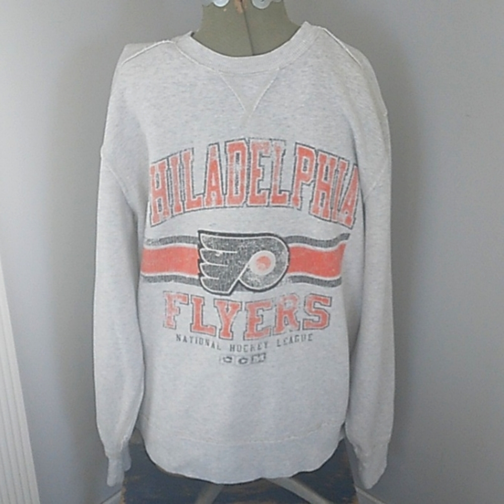 OFFICIAL NHL VTG STYLE PHILADELPHIA FLYERS HOCKEY COTTON BLEND SWEATSHIRT MENS M